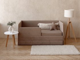 Диван-кровать Happy (капучино) в Улыбино - ulybino.mebel-nsk.ru | фото
