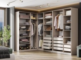Гардеробная Эккервуд (меланж) в Улыбино - ulybino.mebel-nsk.ru | фото