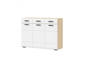 Комод 1200 КМ-01 Либерти (дуб сонома/белый глянец) в Улыбино - ulybino.mebel-nsk.ru | фото