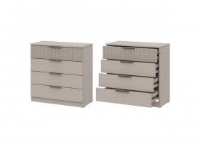 Комод 4 ящика (ЛДСП/МДФ) Эккервуд (меланж) в Улыбино - ulybino.mebel-nsk.ru | фото