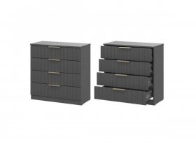 Комод 4 ящика (МДФ) Эккервуд (графит) в Улыбино - ulybino.mebel-nsk.ru | фото