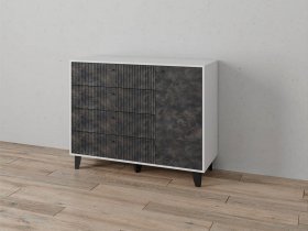 Комод «Катрин-13» (белый/мальта грей) в Улыбино - ulybino.mebel-nsk.ru | фото