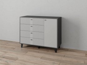 Комод «Катрин-13» (графит/светло-серый) в Улыбино - ulybino.mebel-nsk.ru | фото