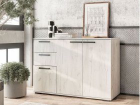 Комод Стандарт-3 NEW (дуб крафт белый) в Улыбино - ulybino.mebel-nsk.ru | фото