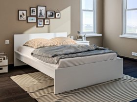 Кровать двуспальная 1,4м Леон СБ-3368 (белый) в Улыбино - ulybino.mebel-nsk.ru | фото