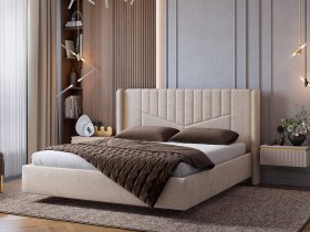 Кровать двуспальная 1,6м Диор (кашемир суфле (велюр)) в Улыбино - ulybino.mebel-nsk.ru | фото