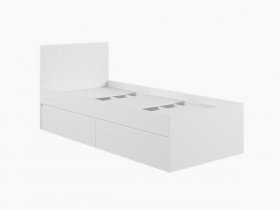 Кровать односпальная с ящиками 0,9м Мадера-М900 (белый) в Улыбино - ulybino.mebel-nsk.ru | фото