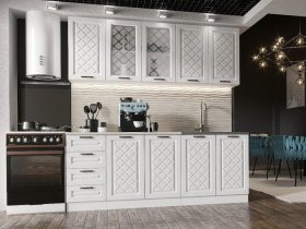 Кухонный гарнитур Агава 2,0 м (акация белая) в Улыбино - ulybino.mebel-nsk.ru | фото