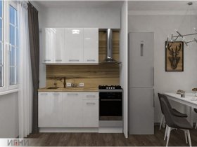 Кухонный гарнитур МДФ Выгодно и точка 1,5 м (белый глянец) в Улыбино - ulybino.mebel-nsk.ru | фото