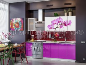 Кухонный гарнитур Орхидея (фиолетовый) в Улыбино - ulybino.mebel-nsk.ru | фото