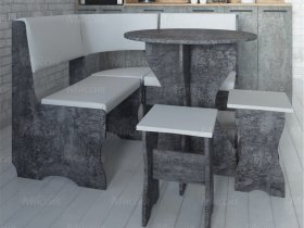 Кухонный уголок Лотос  (цемент темный к/з White) в Улыбино - ulybino.mebel-nsk.ru | фото