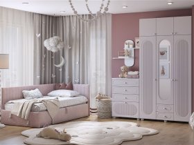 Модульная детская Милана (белое дерево/сакура) в Улыбино - ulybino.mebel-nsk.ru | фото