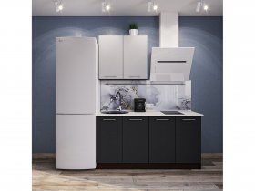 Модульная кухня Классика (белый глянец/черный) в Улыбино - ulybino.mebel-nsk.ru | фото