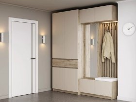 Модульная прихожая Бостон (дуб крафт серый/кашемир) в Улыбино - ulybino.mebel-nsk.ru | фото
