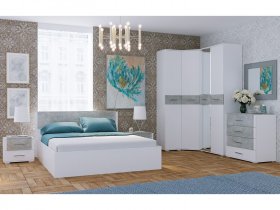 Модульная спальня Бьянка (белый/бетон) в Улыбино - ulybino.mebel-nsk.ru | фото