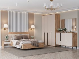 Модульная спальня Сицилия (дуб альпийский/тефия) в Улыбино - ulybino.mebel-nsk.ru | фото