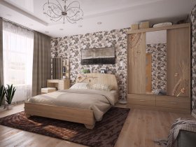 Модульная спальня Виктория-1 (дуб сонома) в Улыбино - ulybino.mebel-nsk.ru | фото