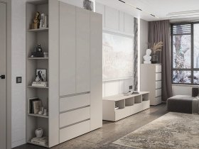 Модульная стенка Люмо (кашемир) в Улыбино - ulybino.mebel-nsk.ru | фото