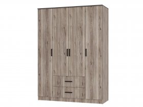 Шкаф четырехстворчатый Титан (дуб смоки) в Улыбино - ulybino.mebel-nsk.ru | фото