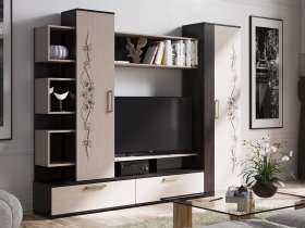 Стенка «Дакота» (венге/дуб молочный) в Улыбино - ulybino.mebel-nsk.ru | фото