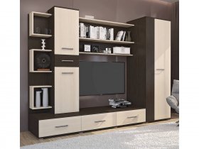 Стенка Верона (дуб венге/дуб молочный) в Улыбино - ulybino.mebel-nsk.ru | фото