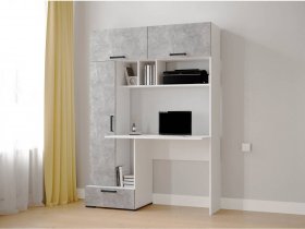 Стол письменный «Квартет-11» (белый/ателье светлое) в Улыбино - ulybino.mebel-nsk.ru | фото
