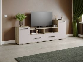 Тумба под ТВ Парус-2 (дуб крафт серый/кашемир) в Улыбино - ulybino.mebel-nsk.ru | фото