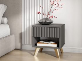Тумба прикроватная Эккервуд (графит) в Улыбино - ulybino.mebel-nsk.ru | фото
