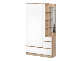 Вешалка с зеркалом Брауни (дуб делано/белый) в Улыбино - ulybino.mebel-nsk.ru | фото